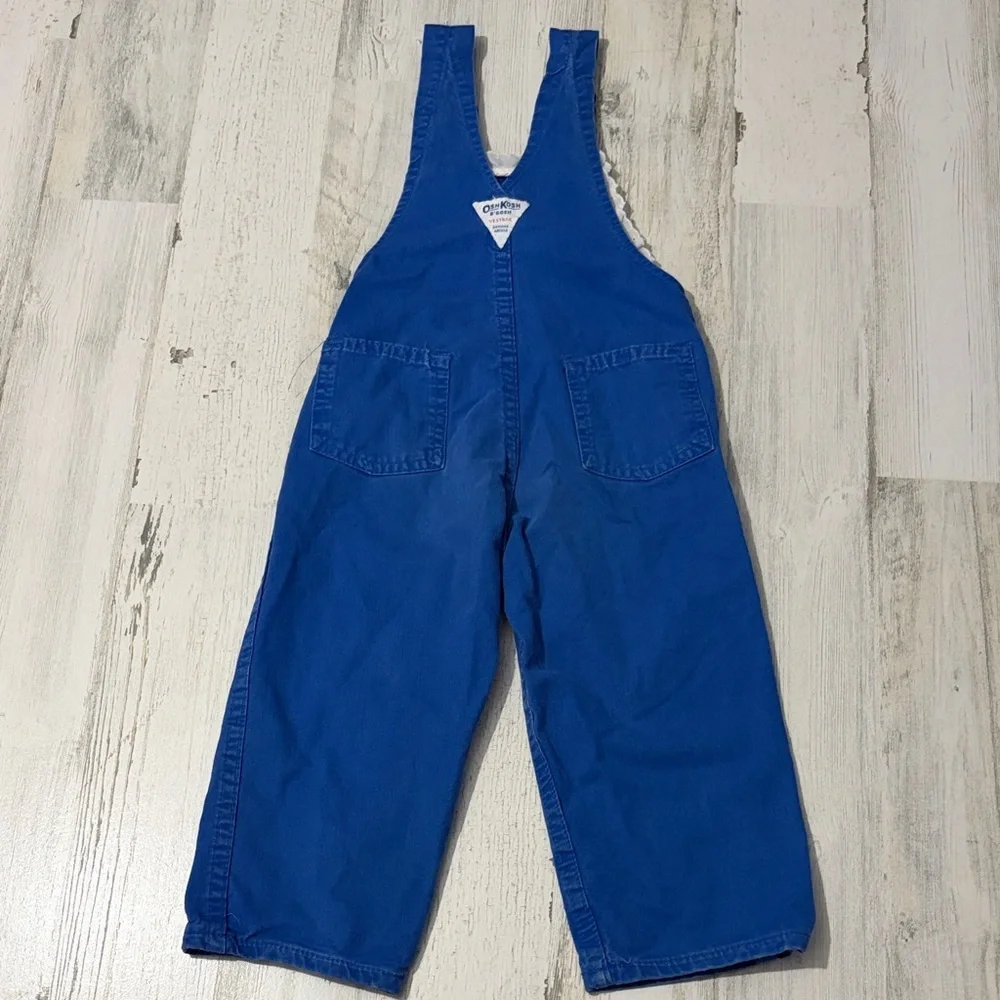 Vintage OshKosh B'gosh Royal Blue Kids Overalls Made in USA 3T